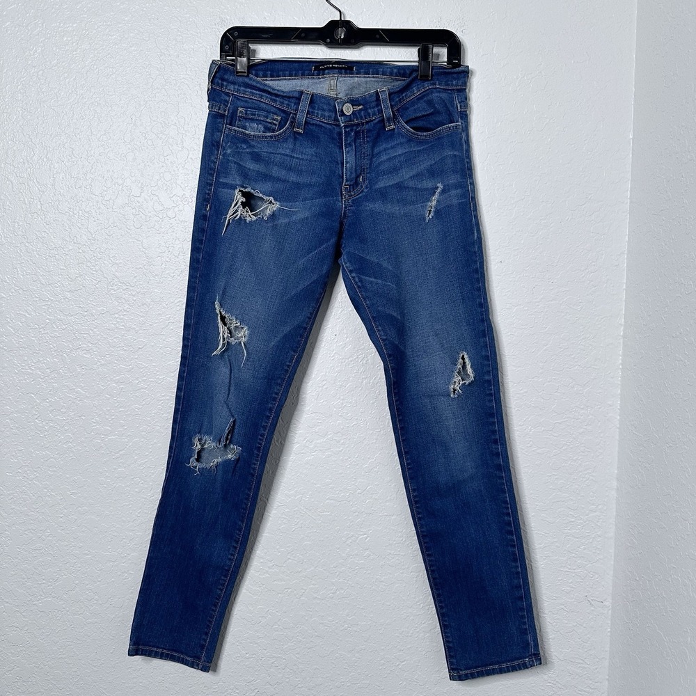 Flying Monkey Women's Blue Medium Wash Distressed Skinny Denim Jeans‎ Size 25